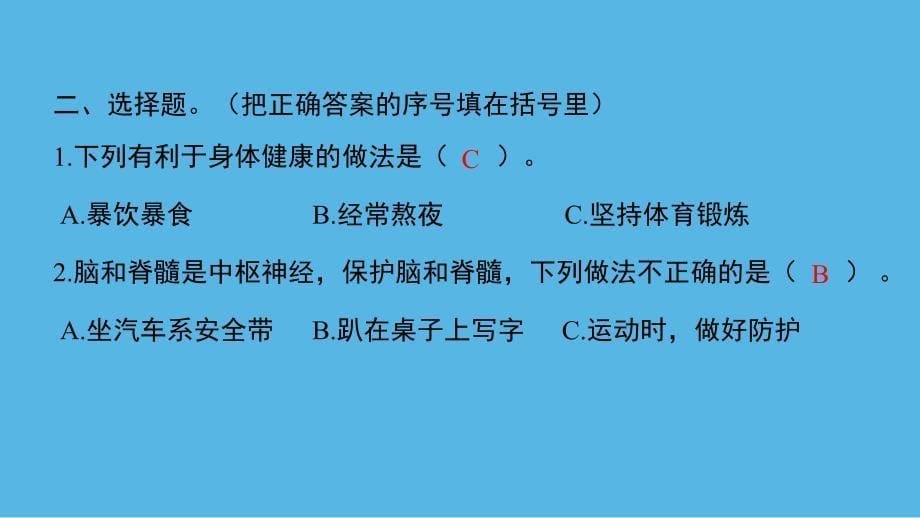 教科版小学五年级科学上册《第四单元学习达标测试》作业课件_第5页