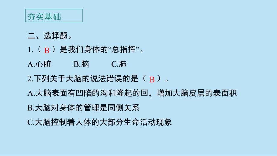 教科版小学五年级科学上册第四单元第4课《身体的“总指挥”》作业课件_第4页