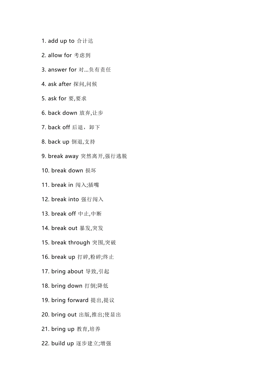 288个高中英语高频动词词块复习_第1页