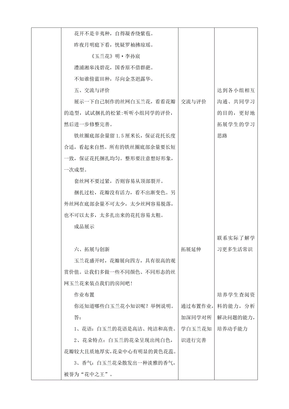 【鲁科版】《综合实践活动》五上 第10课 漂亮的白玉兰花_第4页