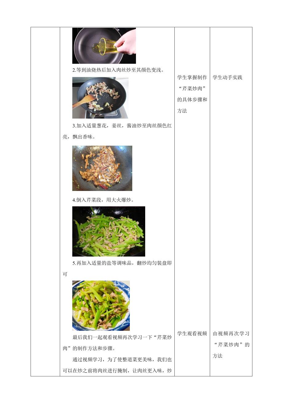 六年级上册鲁科版综合实践三、《芹菜炒肉》教案_第4页