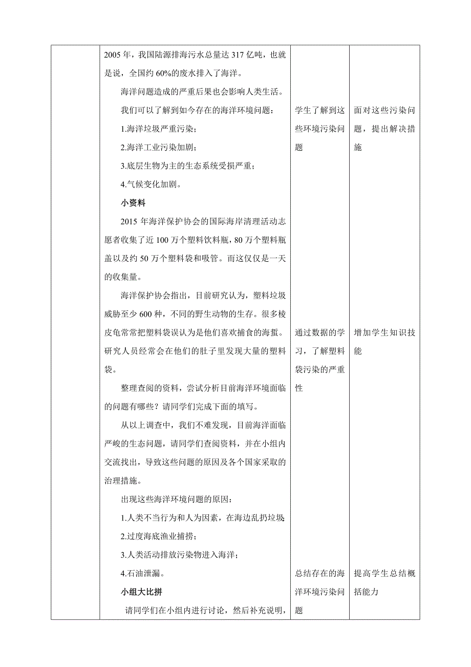 六年级上册鲁科版综合实践三、《海洋环境》教案_第3页