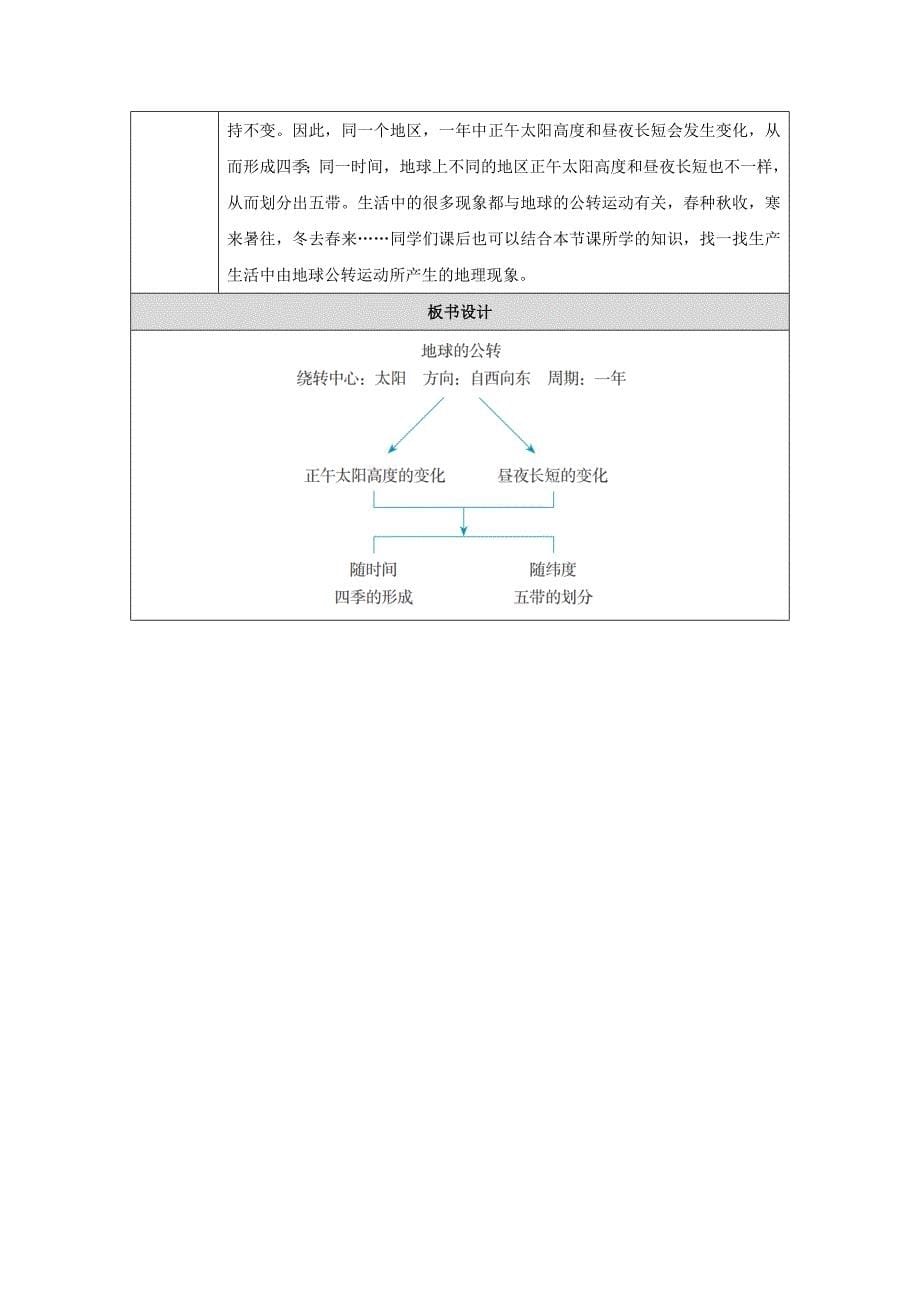 人教版（2024）七年级地理上册第一章第三节《地球的运动》名师优质教学设计（第2课时）_第5页