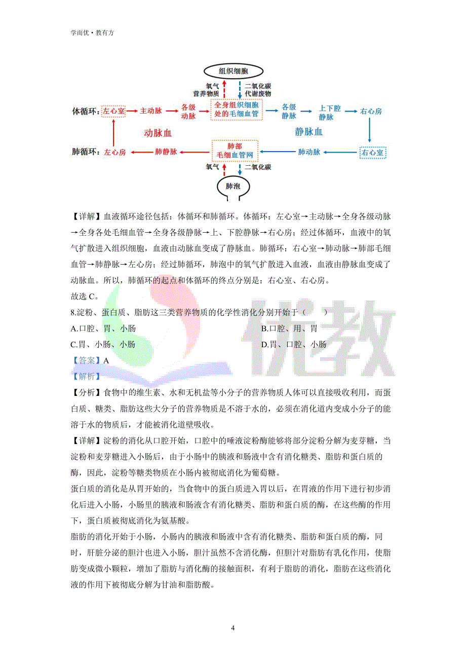 2021-2022学年七下【湖南省岳阳市华容县】生物期中试题（解析版）_第4页