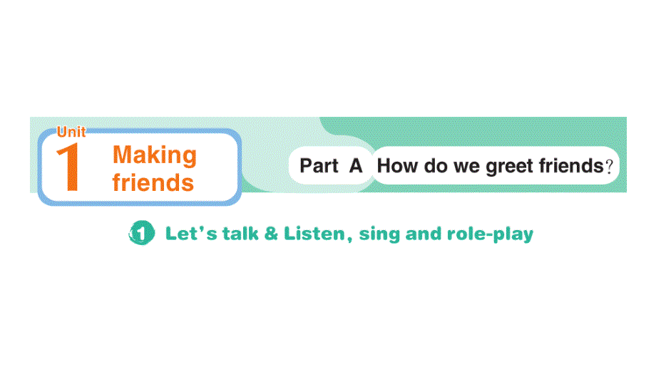 小学英语新人教PEP版三年级上册Unit1 Making friendsPart A (１) Let's talk & Listen, sing and role-play作业课件2024秋_第1页