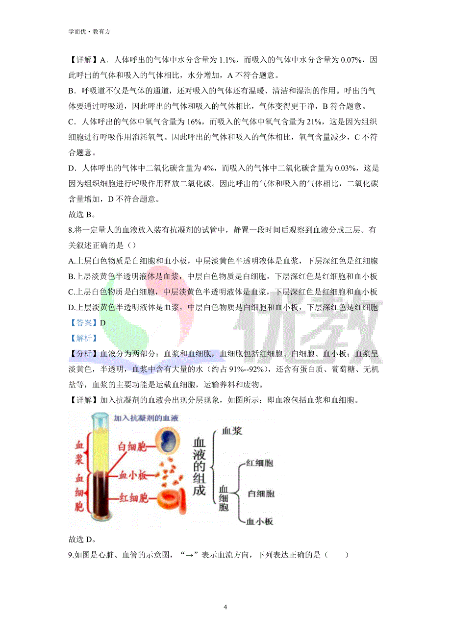 2021-2022学年七下【江西省赣州市定南县】生物期中试题（解析版）_第4页