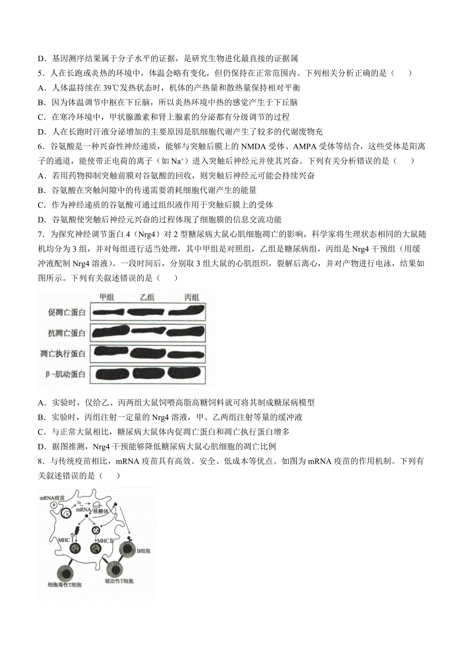 河北省十县联考2024-2025学年高三上学期11月期中考生物 Word版含解析_第2页