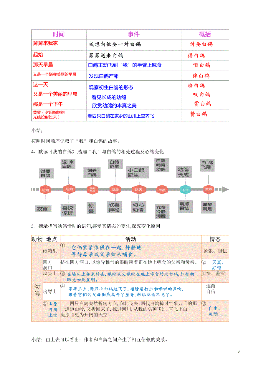 [初中语+文+]《我的白鸽》教学设计+++七年级语文上册同步教学优质课件（统编2024版）_第3页