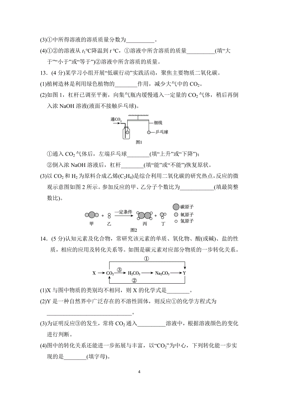 2025年春九年级化学下册陕西中考综合模拟测试卷二（科学陕西版）_第4页