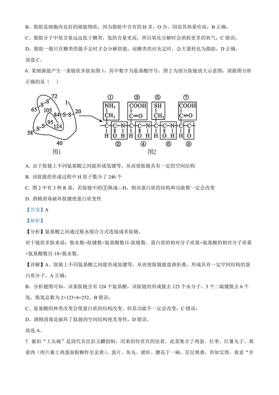 湖南省岳阳市云溪区2024-2025学年高一上学期11月期中生物 Word版含解析_第4页