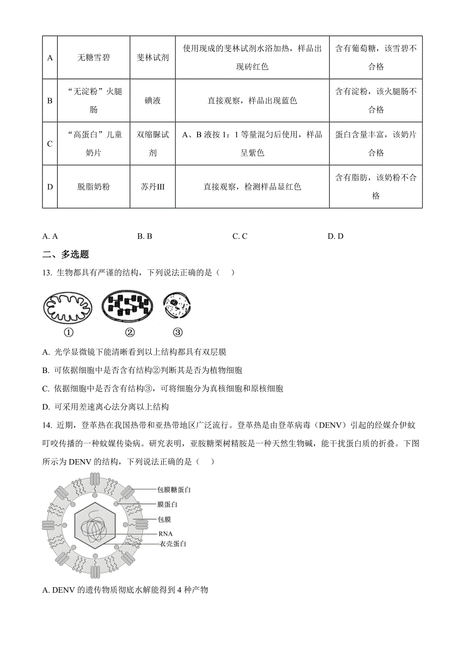 湖南省岳阳市云溪区2024-2025学年高一上学期11月期中生物Word版无答案_第4页