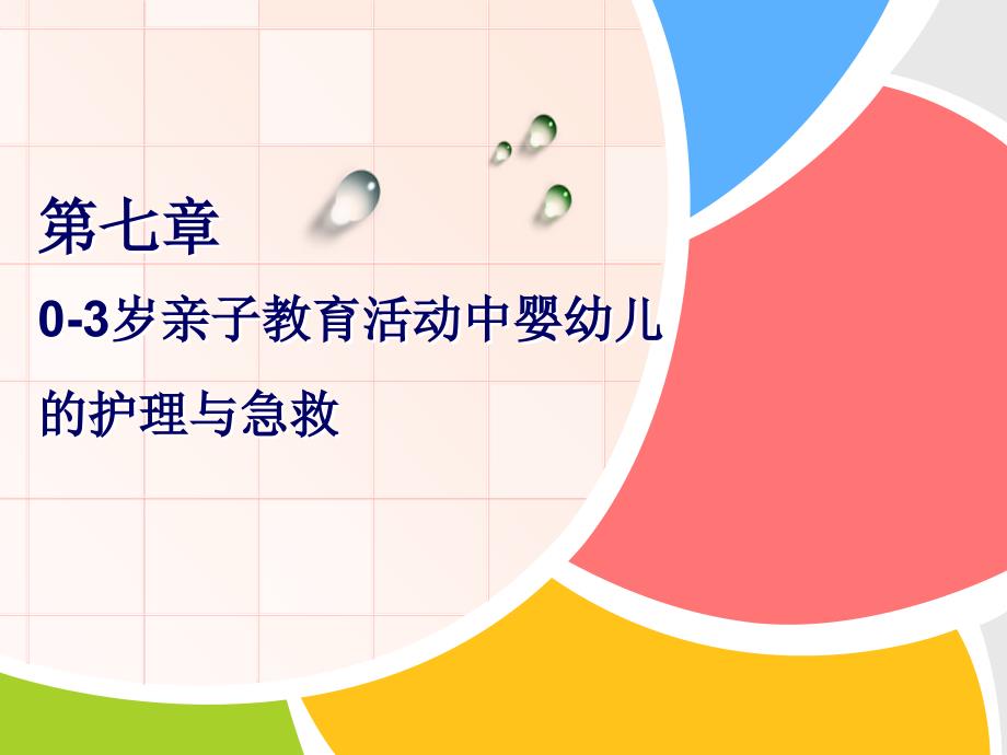 《0-3岁亲子教育活动指导与设计》第七章0-3岁亲子教育活动中婴幼儿的护理与急救_第1页