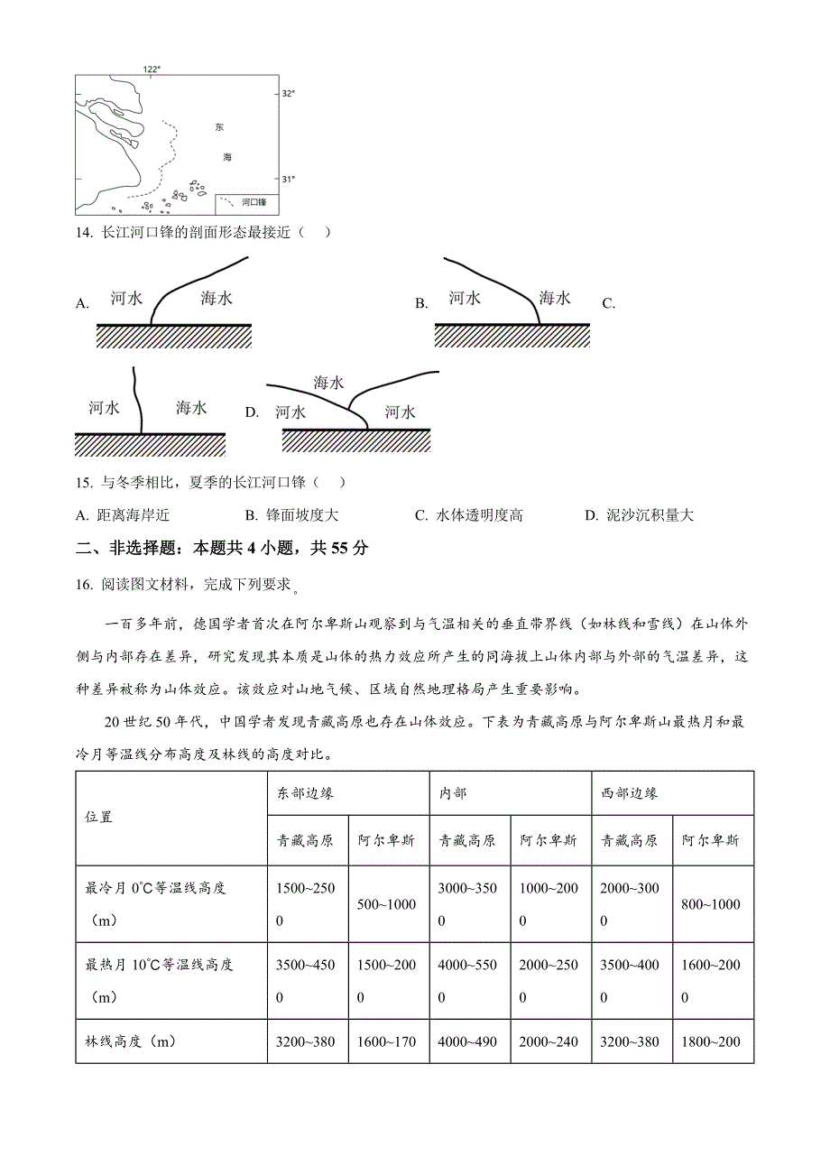 山东省聊城市2025届高三上学期11月期中教学质量检测地理Word版_第4页