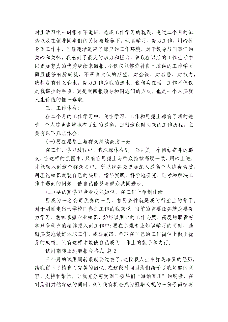 试用期转正2022-2024-2025年度述职报告工作总结格式（27篇）_第2页