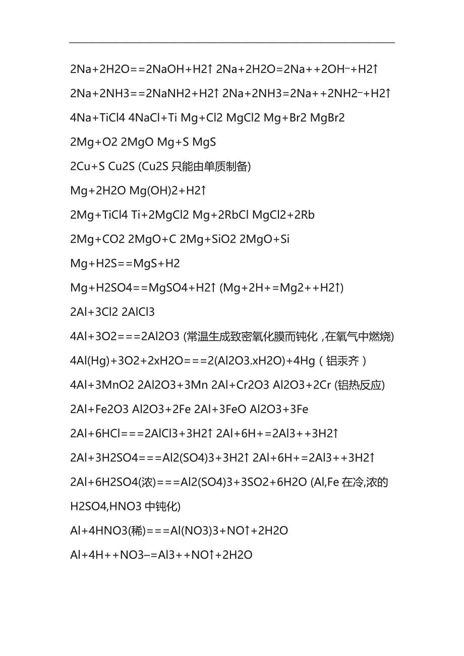 2024年高考化学总复习化学方程式大集锦_第5页