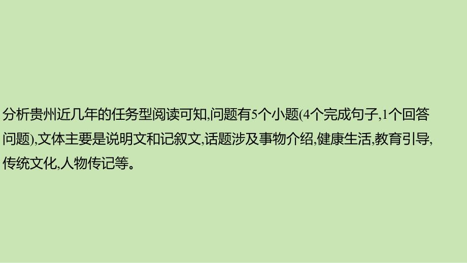 2025年贵州中考英语二轮复习题型专题课件：题型专题五+任务型阅读_第2页