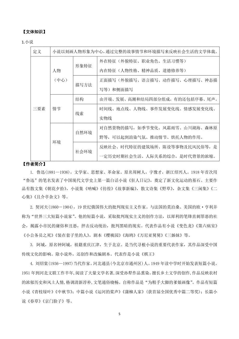 2024-2025学年统编版九年级语文下册单元速记巧练：第二单元【速记清单】_第5页