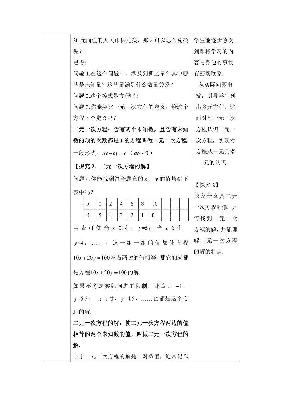 2024年人教版初中数学七年级下册初一数学(人教版)-二元一次方程组的概念-1教案_第2页