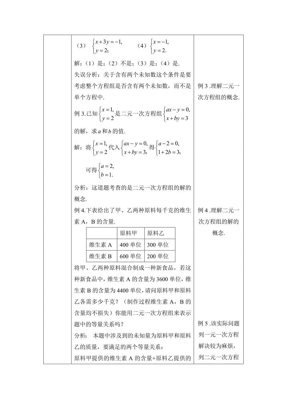 2024年人教版初中数学七年级下册初一数学(人教版)-二元一次方程组的概念-1教案_第5页