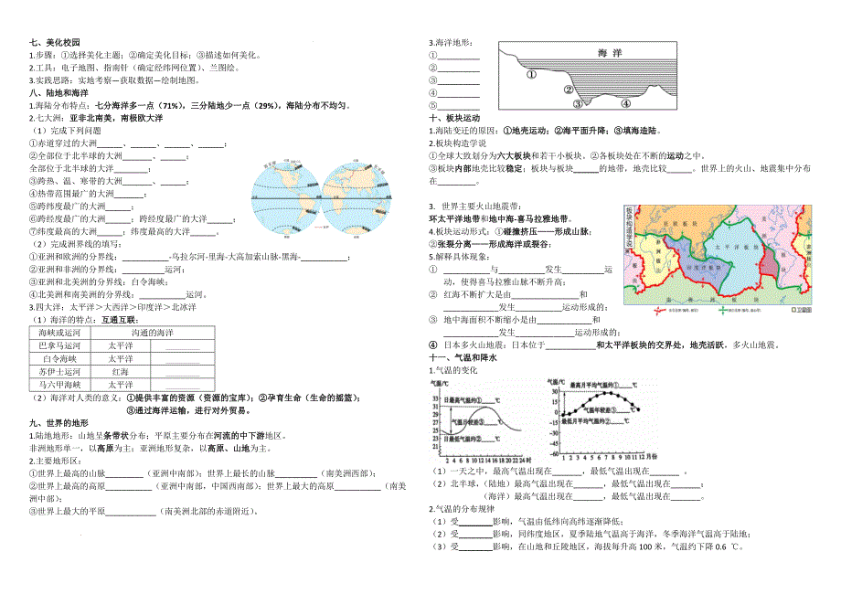 【地 理】期末复习总结-2024-2025学年七年级地理上学期(人教版2024）_第2页