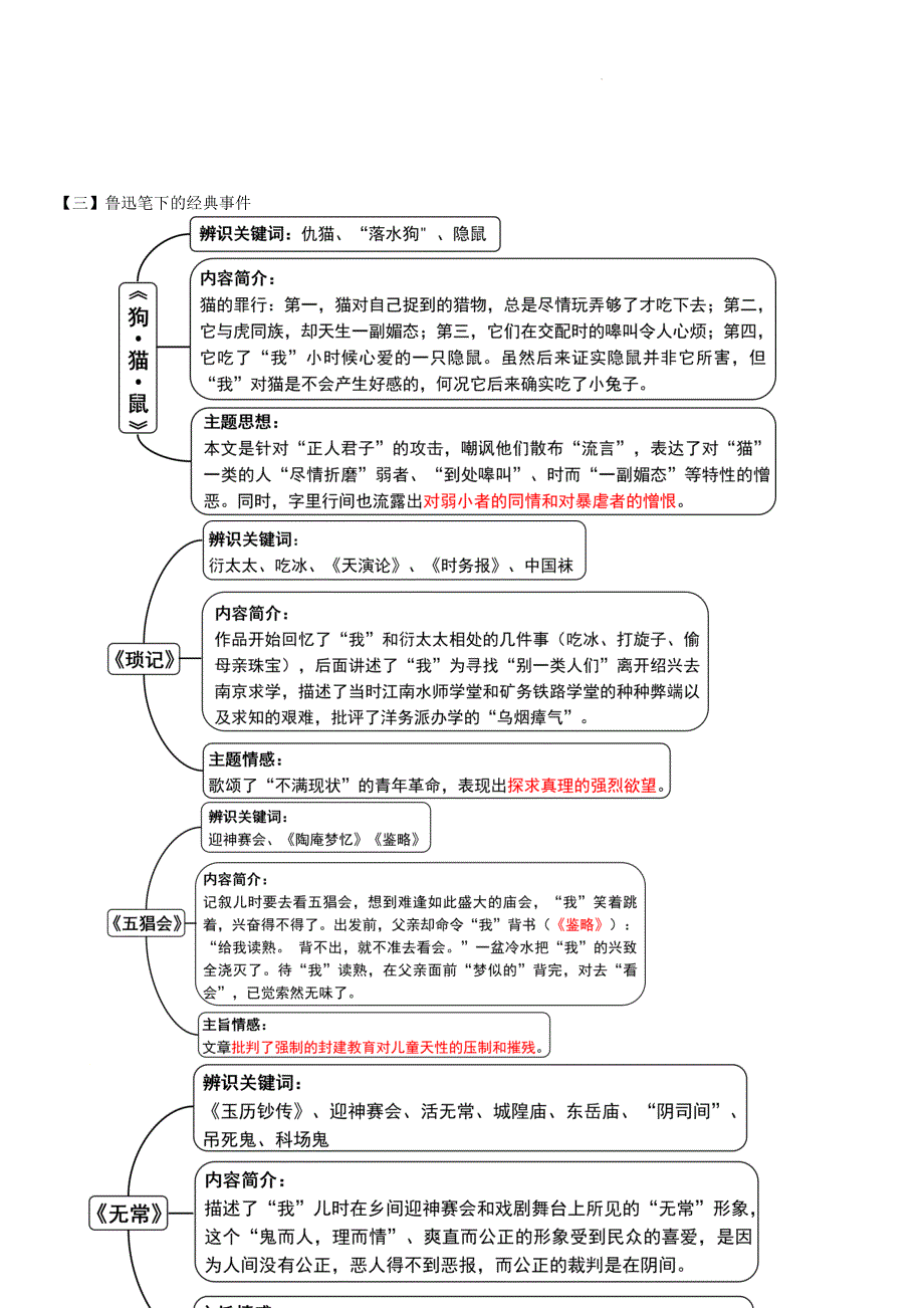 【语 文】整本书阅读《朝花夕拾》专题复习-2024-2025学年统编版（2024）语文七年级上册_第3页