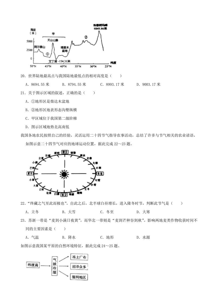 2021年山东省青岛市中考地理真题（word解析版）_第5页