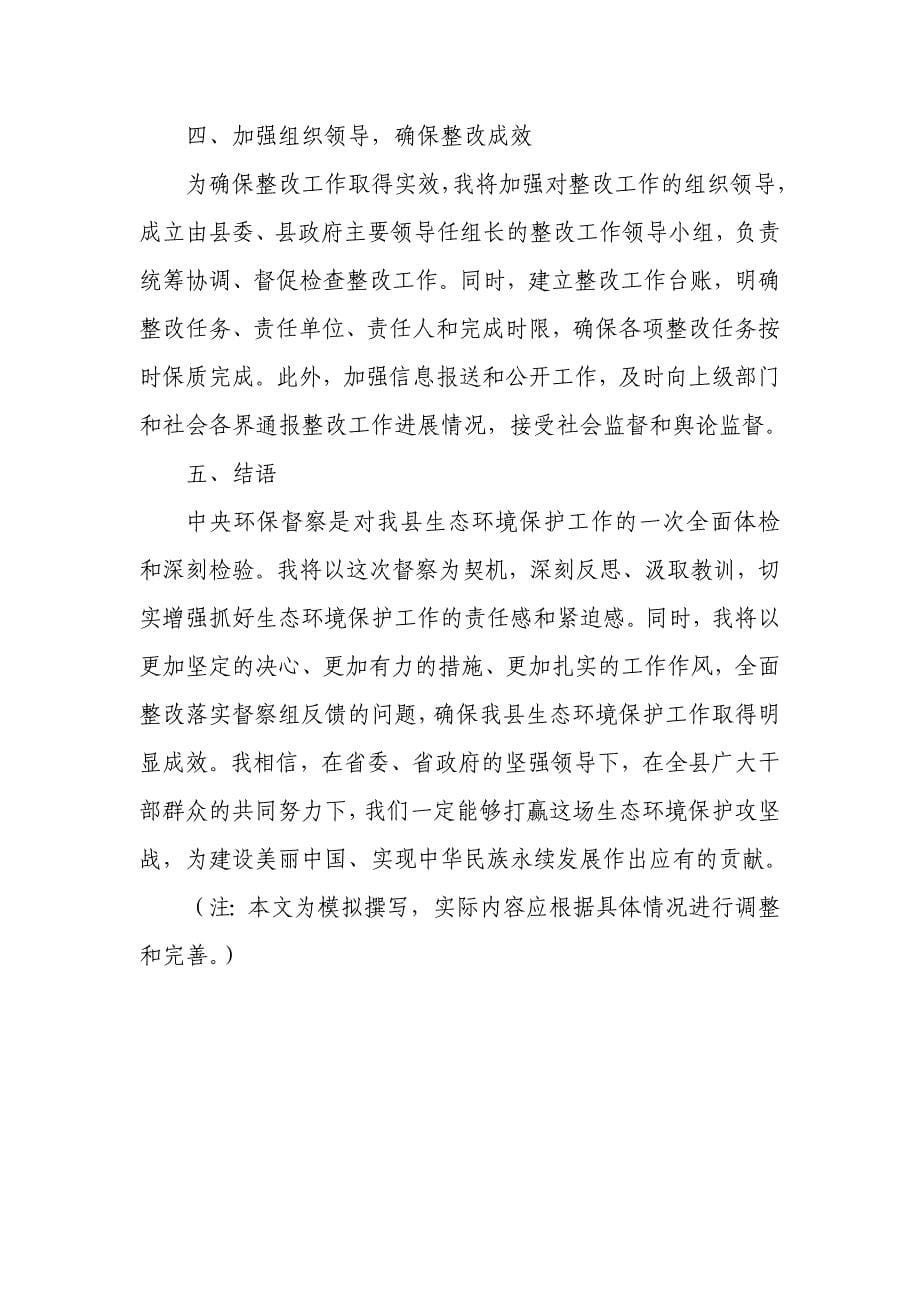 某县委书记关于中央环保督察问责后的检查检讨2_第5页