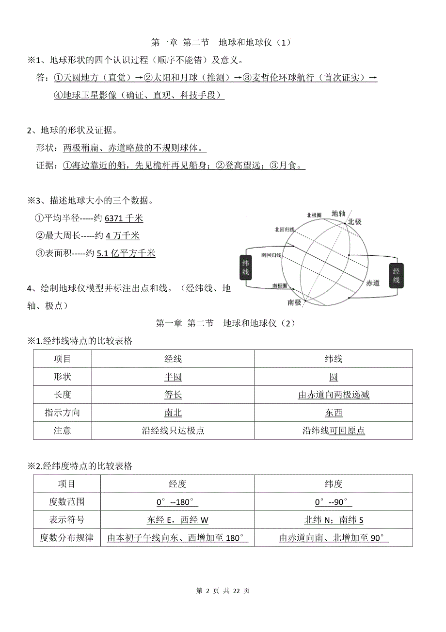 人教版（2024）七年级上册地理期末复习必背知识点提纲_第2页