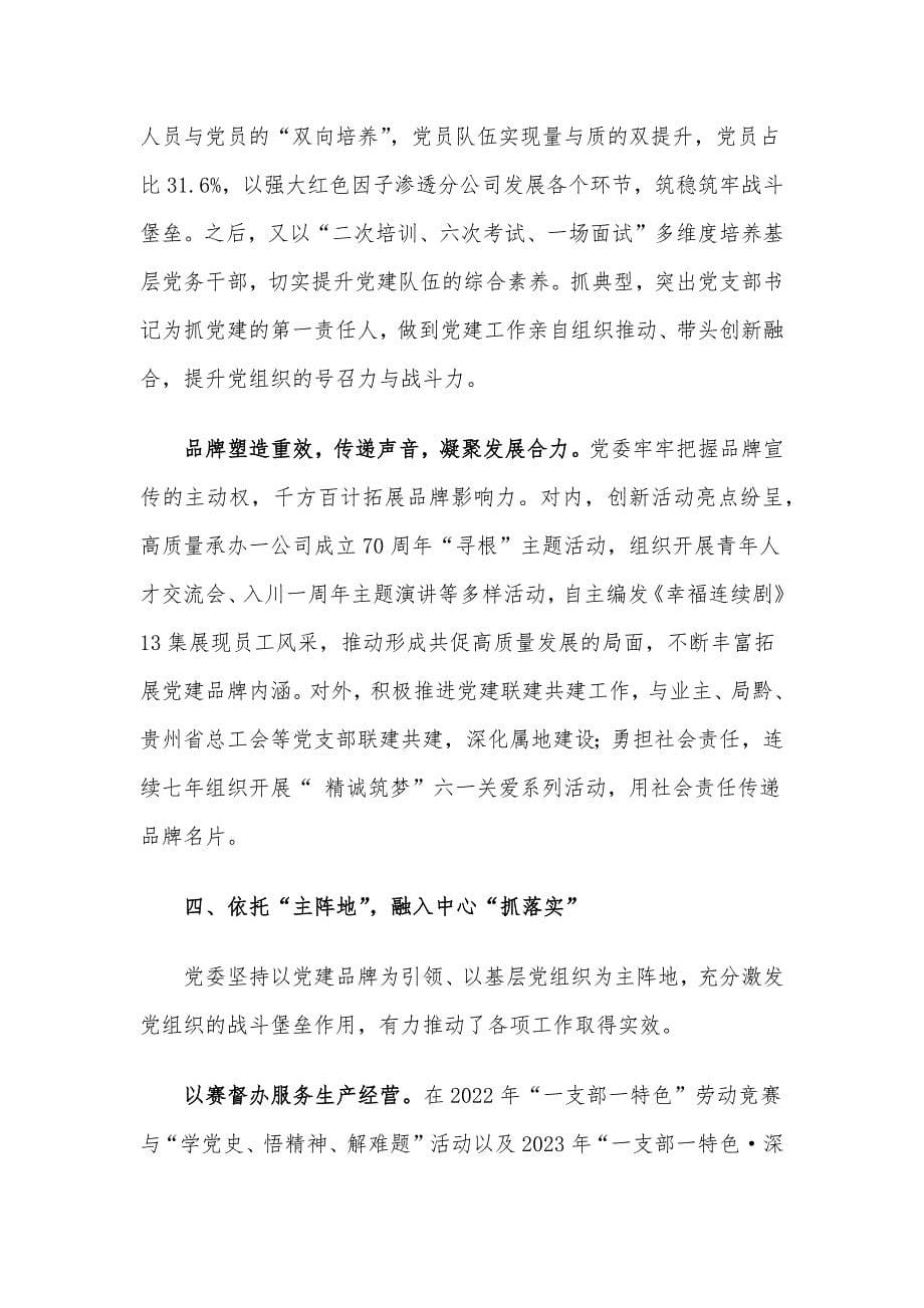 经验交流：塑强品牌 融入中心 以高质量党建引领高质量发展_第5页