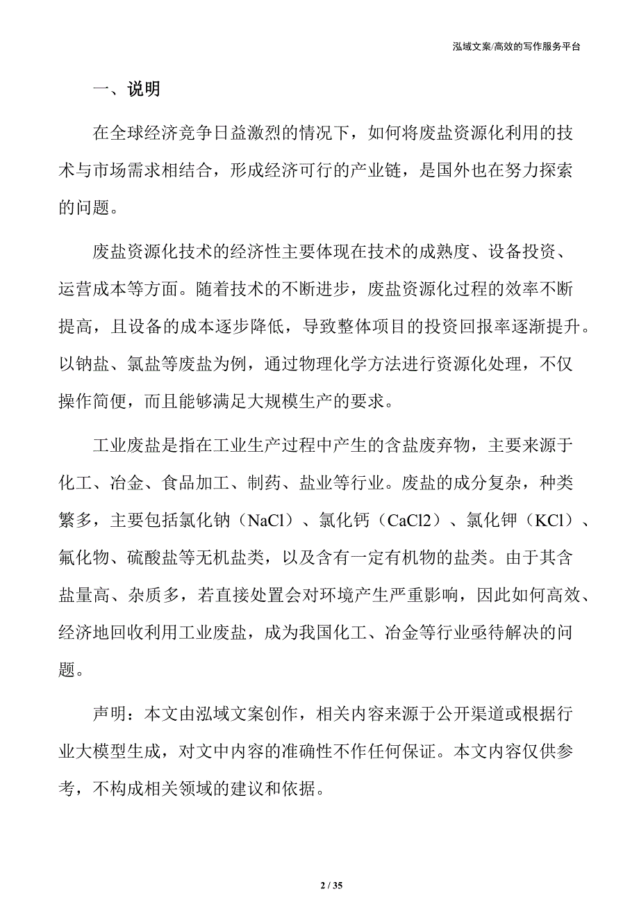 工业废盐资源化利用项目申请报告_第2页