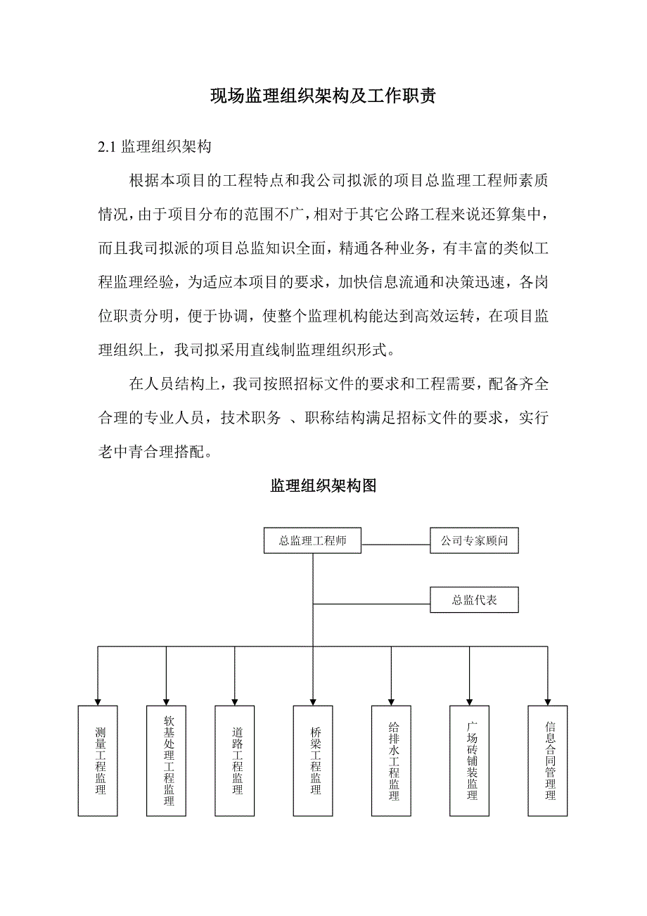 现场监理组织架构及工作职责_第1页