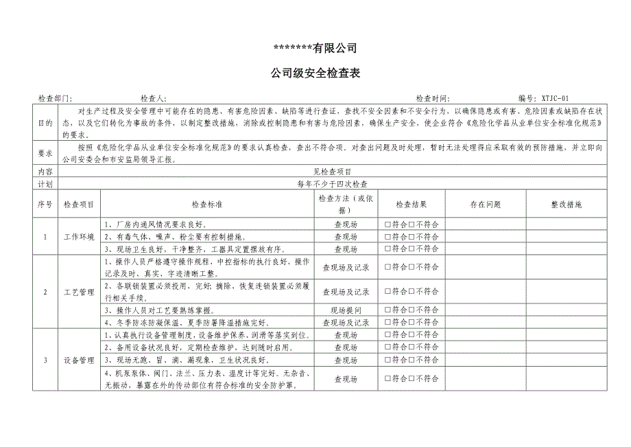 安全标准化安全检查表汇总(危化品)_第3页