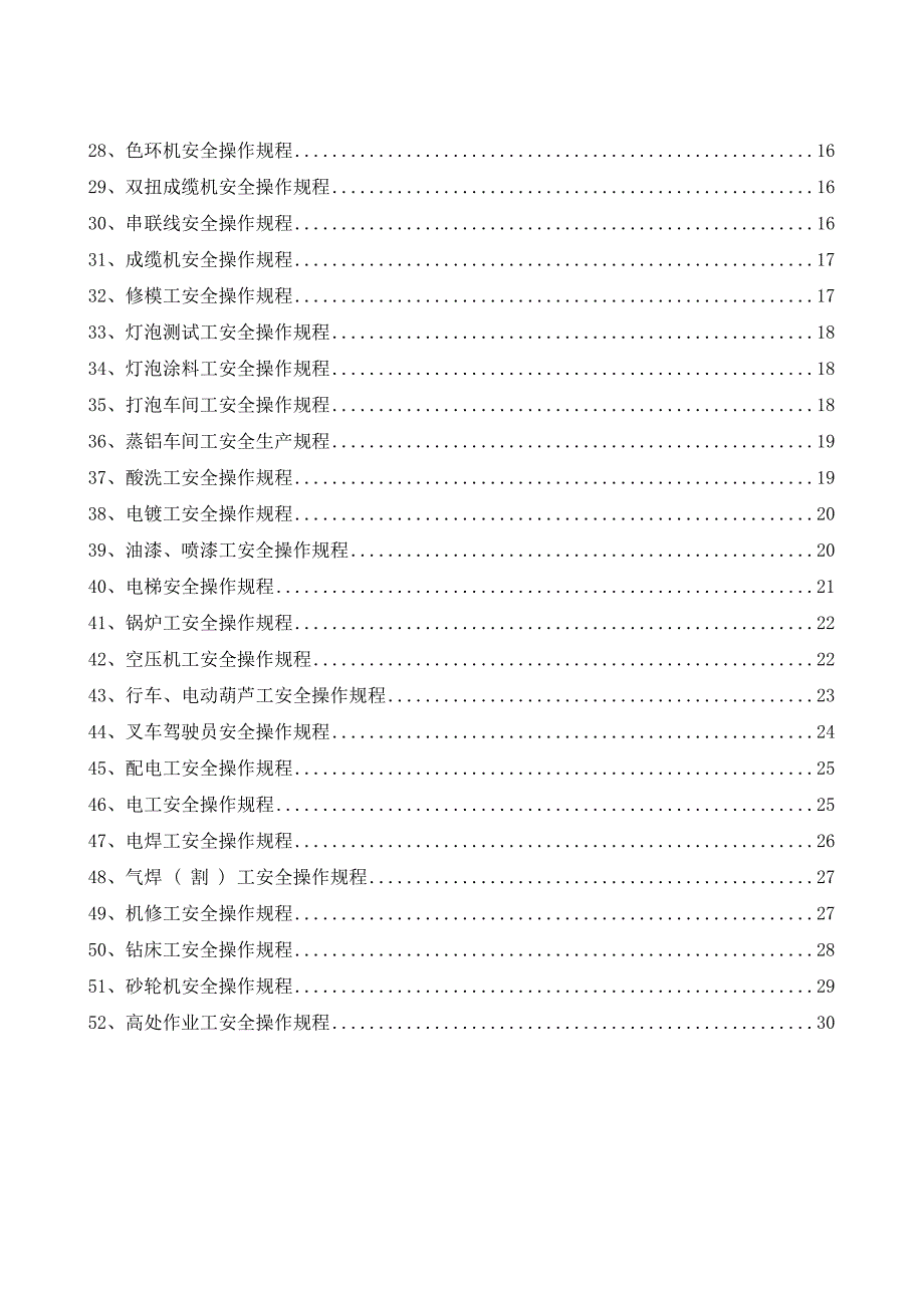 电子行业安全操作规程（共52个岗位及设备安全操作规程）_第2页
