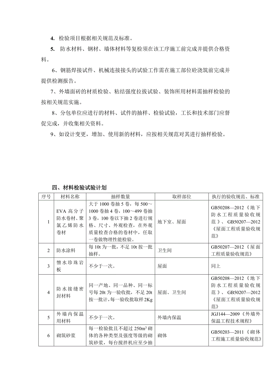 高层商住楼工程检验试验计划_第2页