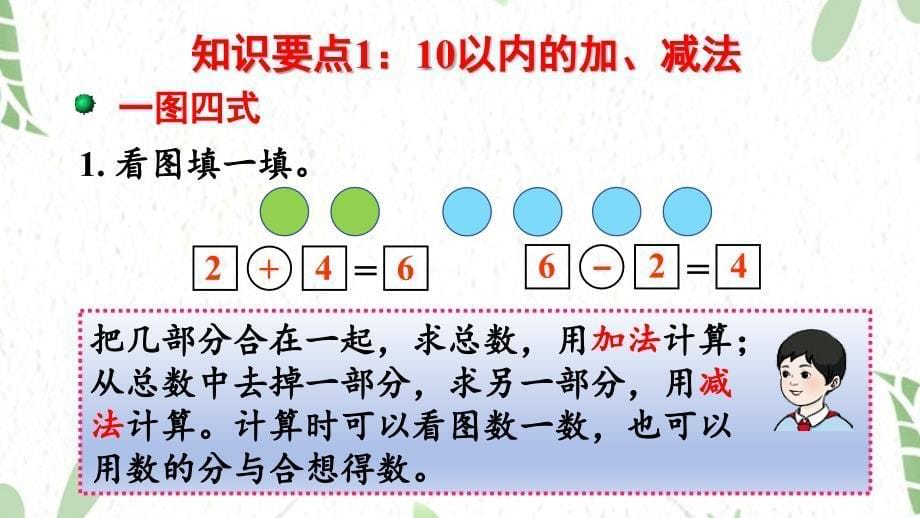 人教版数学一年级（上册）第6单元 复习与关联第2课时20以内数的加、减法（2025版新教材）_第5页