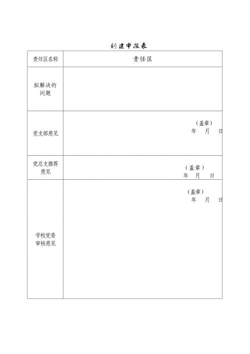“责任”创建申报表模板