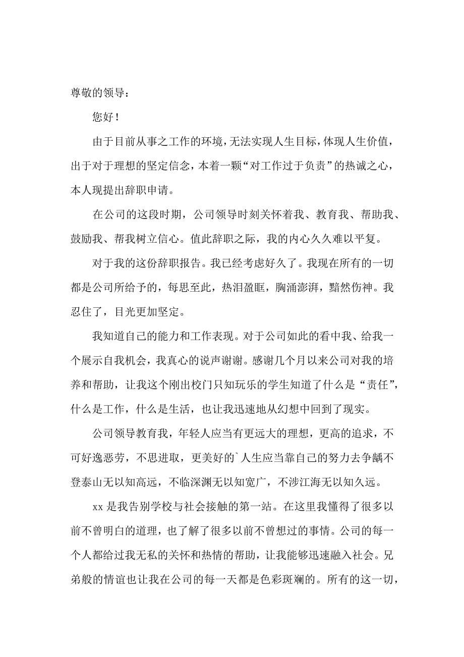 公司普通职员辞职信 (2)_第5页