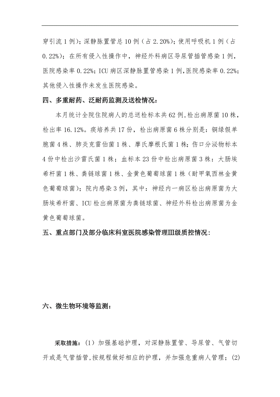 医院感染管理管理质控十月份小结_第2页