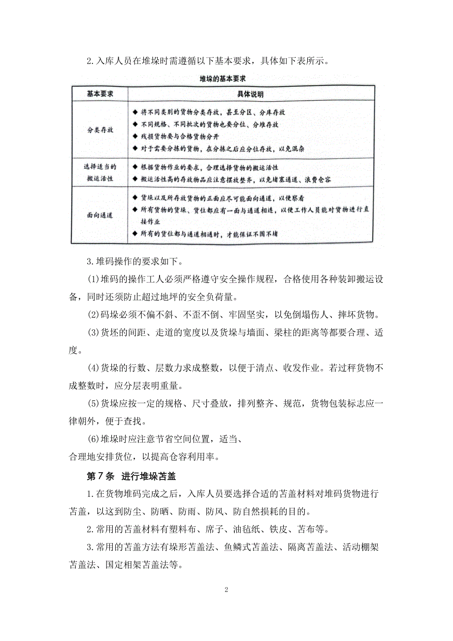 物流管理制度 货物储存管理制度_第2页