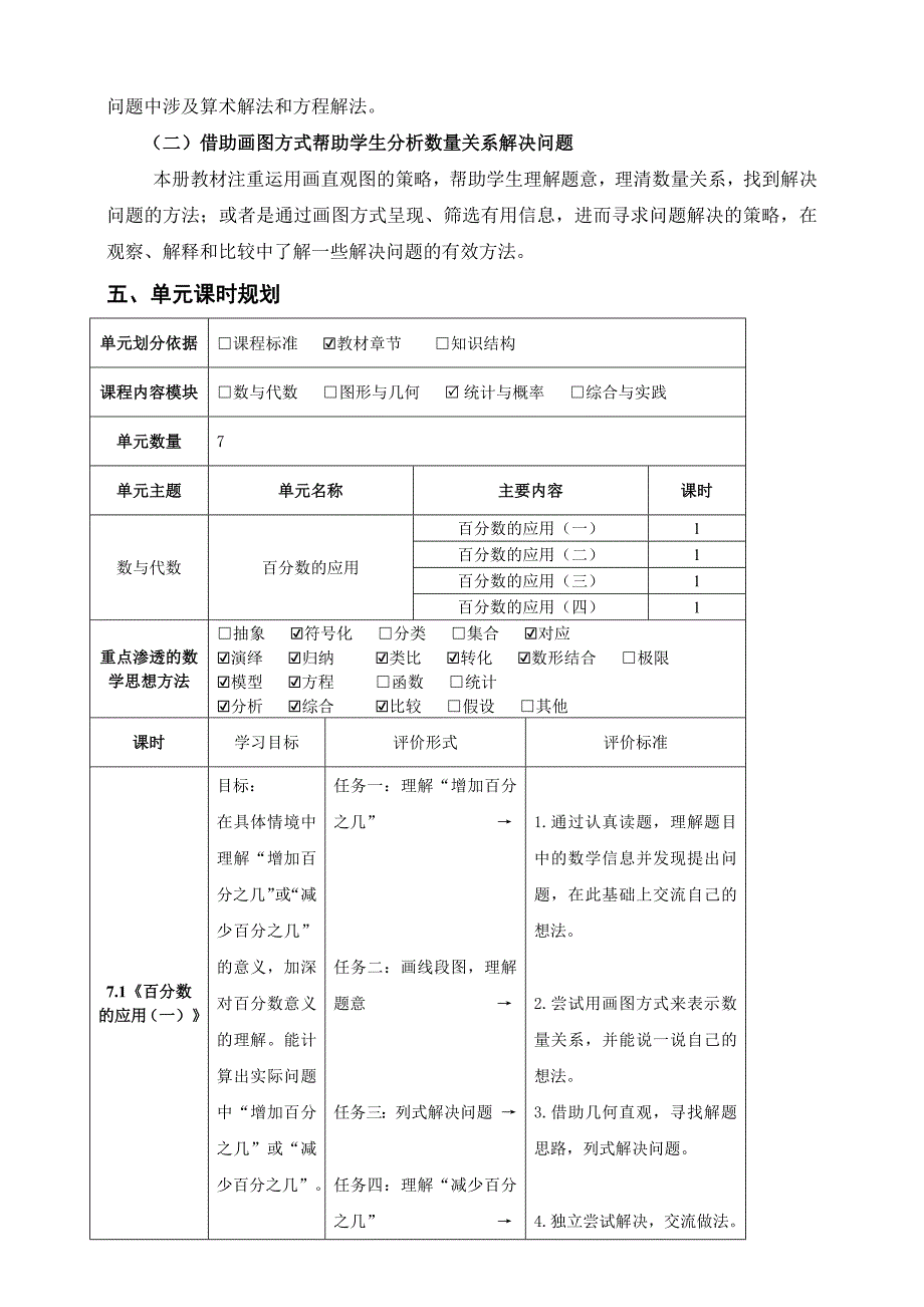 7《百分数的应用》单元整体设计 北师大六年级数学上册_第4页