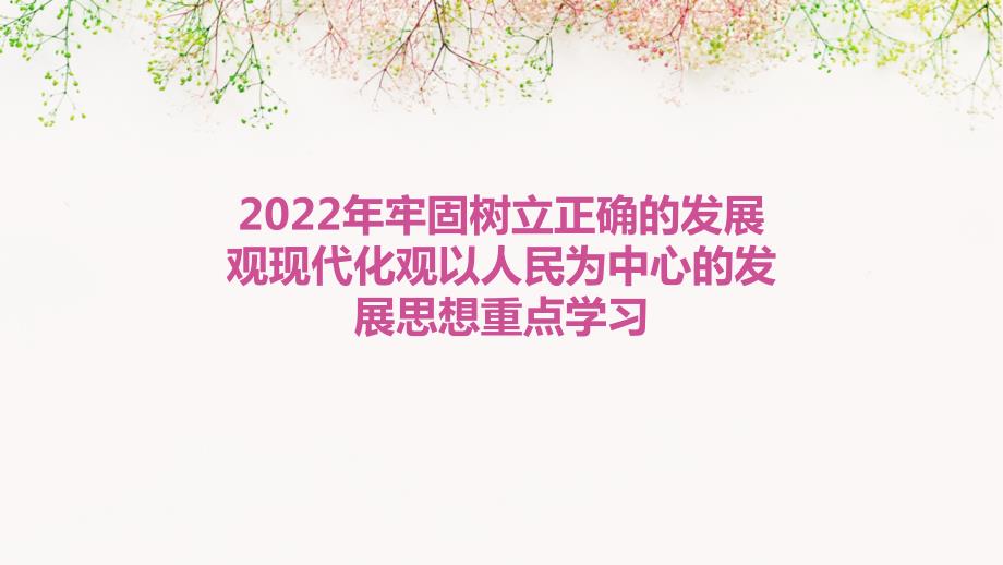 2022年牢固树立正确的发展观现代化观以人民为中心的发展思想重点学习_第1页