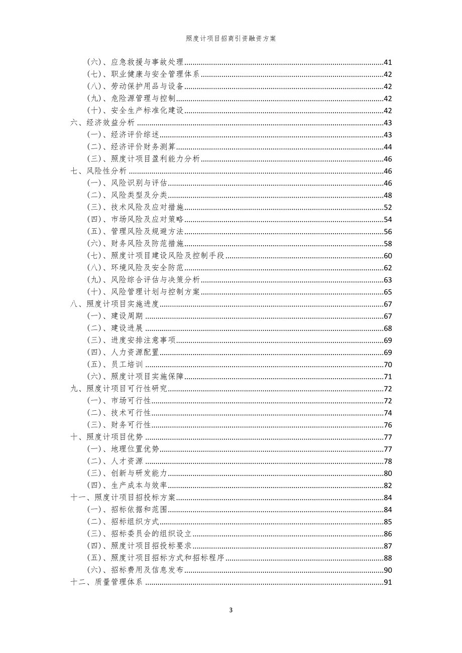 2023年照度计项目招商引资融资方案_第3页