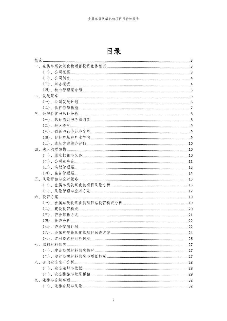 金属单质铁氧化物项目可行性报告_第2页