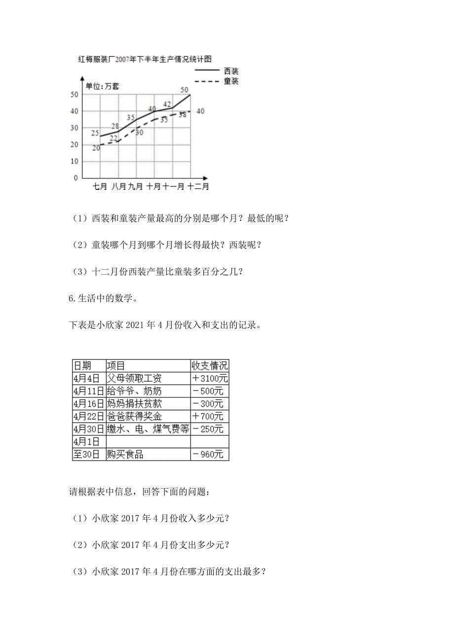 2024年西师大版数学六年级小升初模拟题带答案（共6套）_第5页