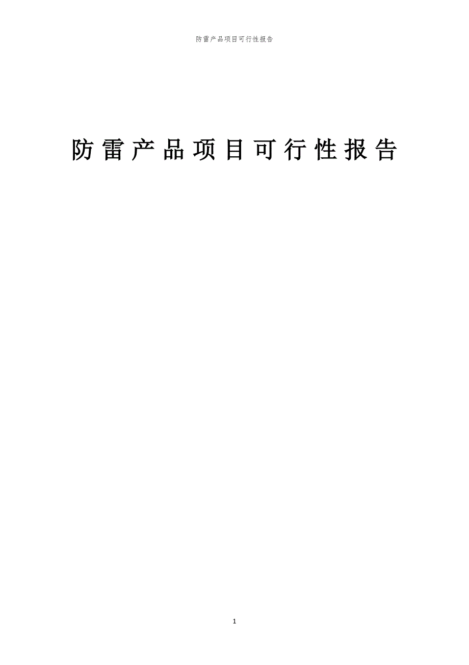 防雷产品项目可行性报告_第1页