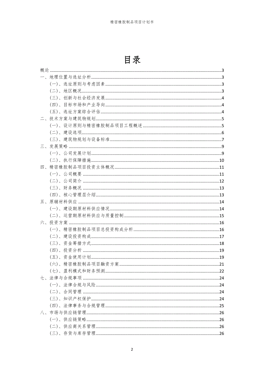 精密橡胶制品项目计划书_第2页