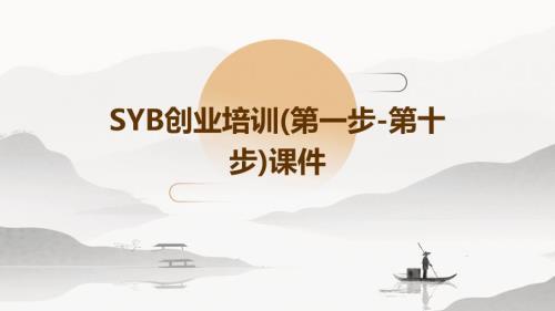 SYB创业培训(第一步-第十步)课件