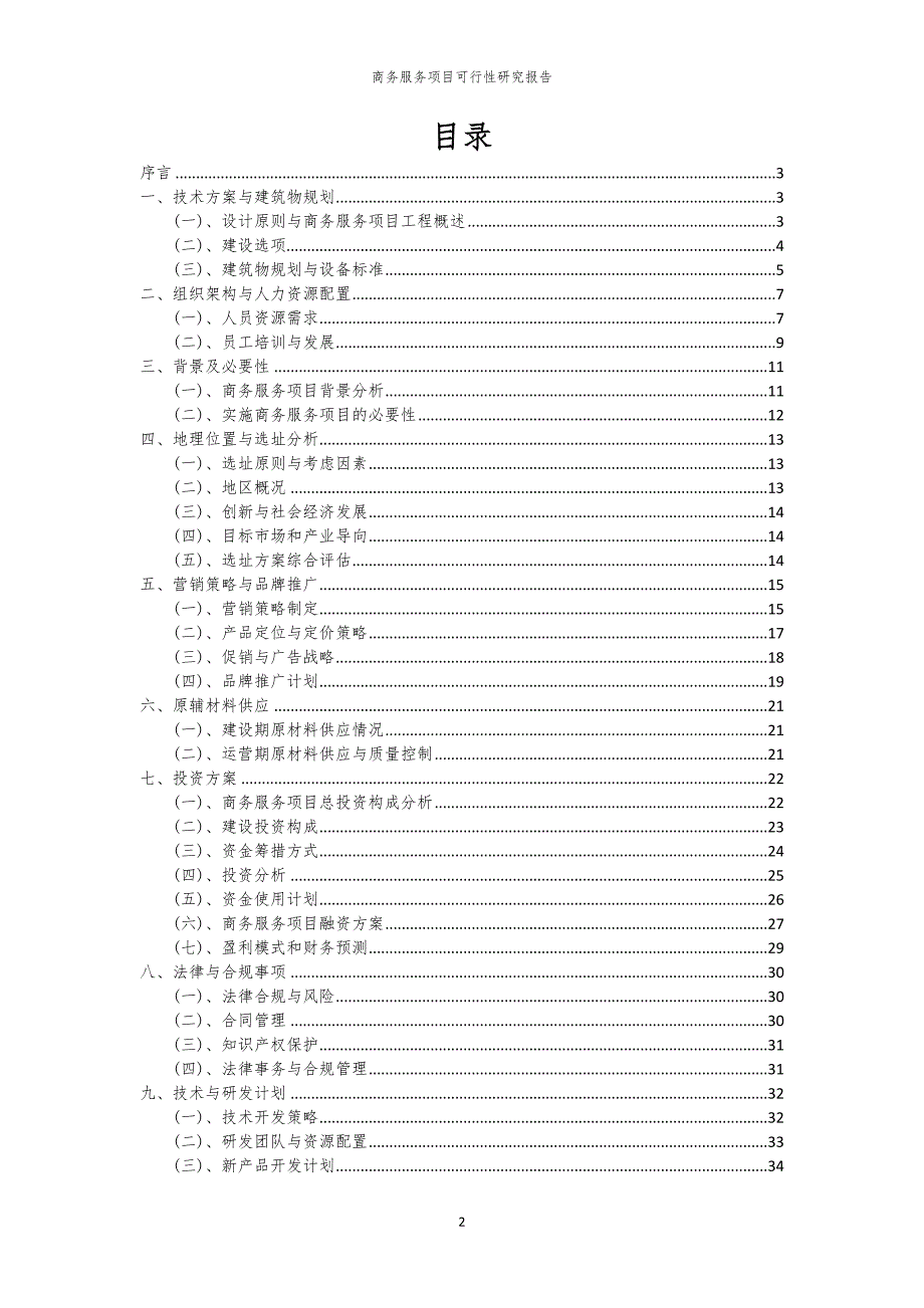商务服务项目可行性研究报告_第2页