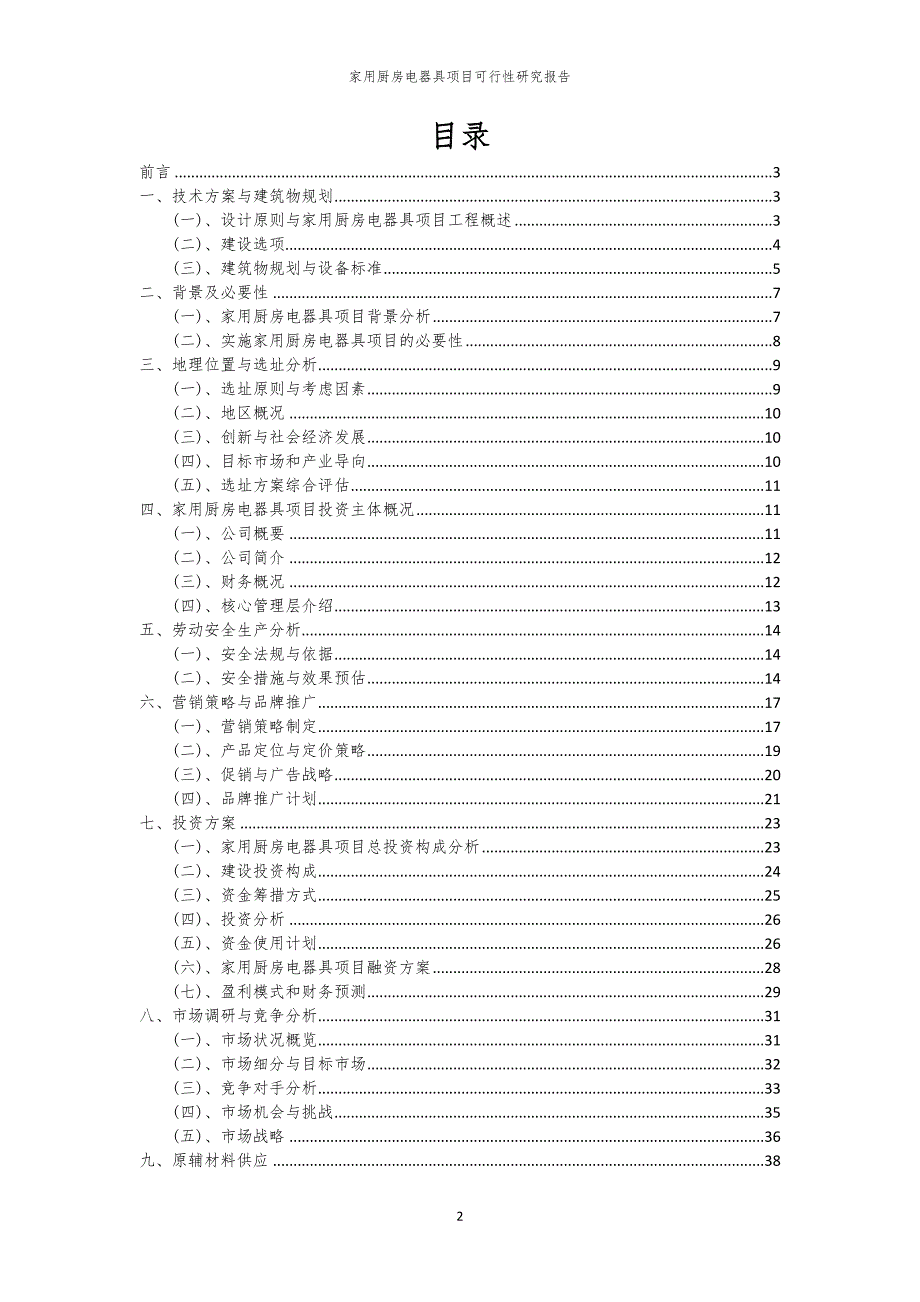 家用厨房电器具项目可行性研究报告_第2页