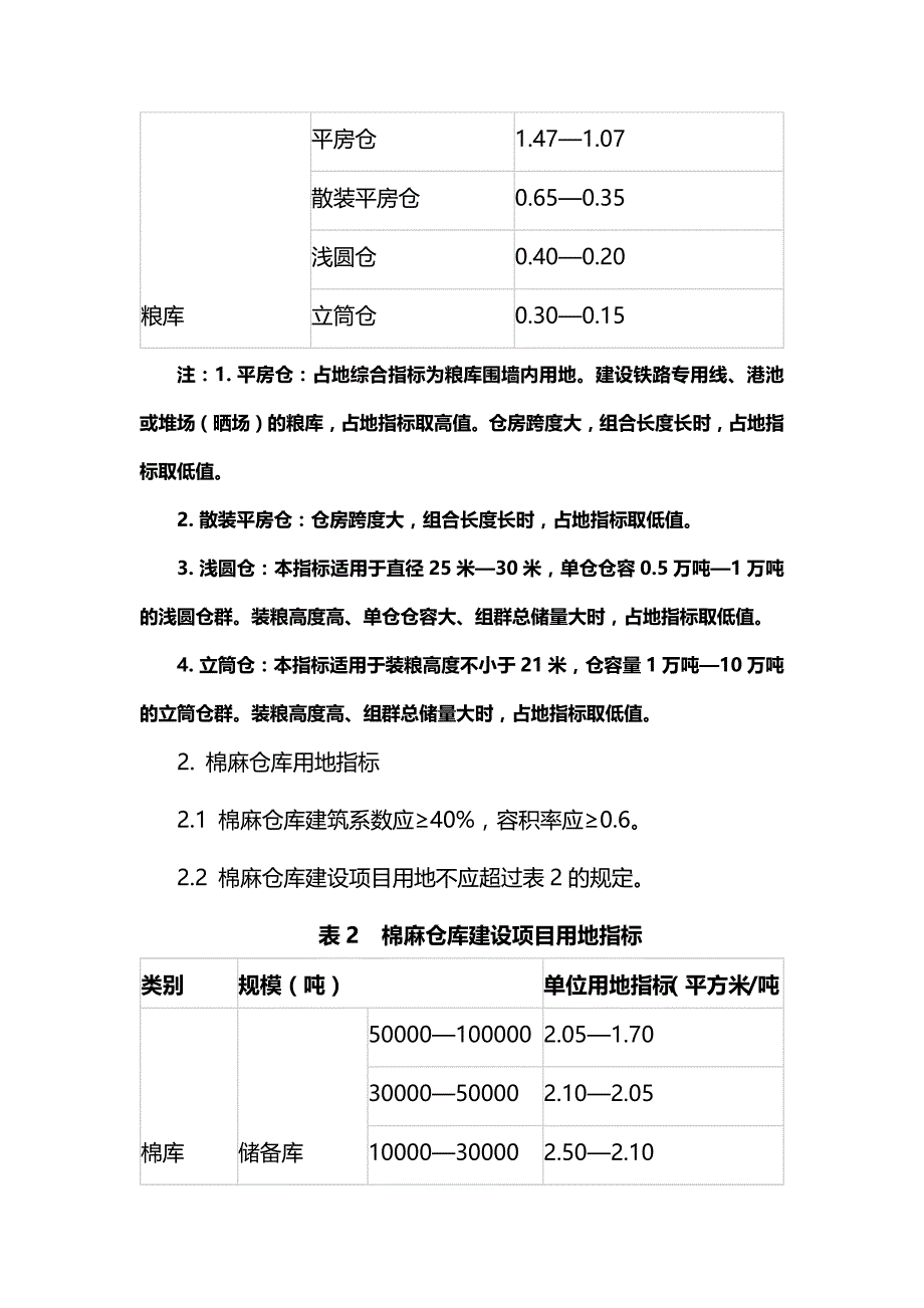 甘肃省仓储、物流业项目建设用地标准_第2页
